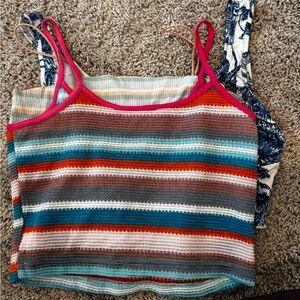 American Eagle Outfitters Multicolor Striped Tank Tops